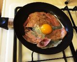 ♡主人のハムエッグ作り方1写真