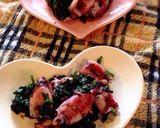 豆イカとほうれん草の炒め物作り方5写真