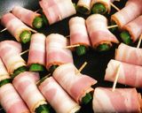 簡単！オクラベーコン串作り方2写真