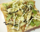 紫蘇香る❀ブロ茎×揚げの和トースト作り方5写真