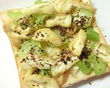 紫蘇香る❀ブロ茎×揚げの和トースト作り方4写真
