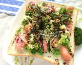 ウィンナー×葱のゆかりマヨ和トースト作り方3写真