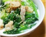 小松菜とベビーホタテのごまミルク煮浸し。作り方6写真