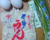 超簡単　うどんねぎ玉子でお好み焼き風作り方1写真