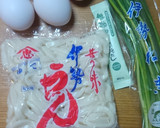 超簡単　うどんねぎ玉子でお好み焼き風作り方1写真