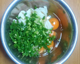 超簡単　うどんねぎ玉子でお好み焼き風作り方2写真