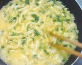 超簡単　うどんねぎ玉子でお好み焼き風作り方4写真