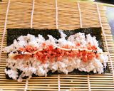簡単 お弁当に!鮭フレーク細巻き寿司作り方1写真