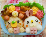 うさぎとくまのお弁当作り方5写真