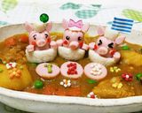 ポークカレー☆3匹の子ブタ☆浮き輪作り方19写真
