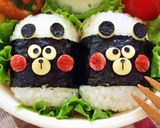 キャラ弁＊簡単♪俵おにぎりくまちゃん作り方4写真