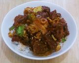 唐揚げリメイク☆チリアボカド丼作り方4写真