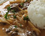 メンマでビーフストロガノフ【天狗缶詰】作り方7写真