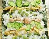母の日、塩ゆでグリンピースで海苔巻きを♪作り方3写真