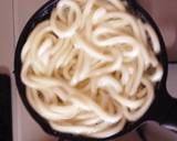 お手軽ランチ♪うどんde和風カルボナーラ作り方1写真