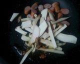 ソーセージとエリンギの塩味オイルパスタ作り方3写真