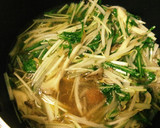 もやしと水菜と舞茸の和風パスタ作り方4写真