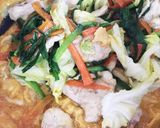 絶品！鶏むね肉のオイスターニラ玉野菜炒め作り方7写真