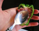 ☆ﾋﾟｰﾏﾝの肉詰め作り方3写真