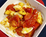 簡単！ゆで卵とトマトのバジル炒め作り方3写真
