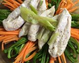 簡単！ささみと彩り野菜のチーズソースがけ作り方7写真