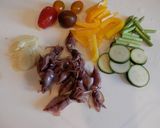 ホタルイカと彩り野菜のペペロンチーノ作り方1写真