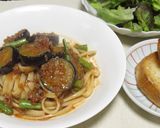 ナスとインゲンのミートソーススパゲティ作り方4写真