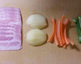 お弁当に　野菜のベーコン巻き作り方1写真