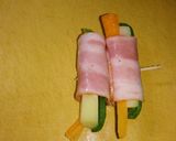 お弁当に　野菜のベーコン巻き作り方4写真