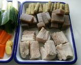 我が家の味♡̷野菜が主役の豚の角煮作り方1写真