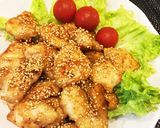 沈殿はちみつで♪ふわふわ胸肉ごま照チキン作り方4写真