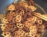 お弁当に!牛肉とレンコンの甘辛炒め♪作り方4写真