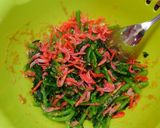 春菊と小えびの胡麻味噌和え♪作り方4写真