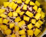 活力鍋で！！サツマイモと小豆のおこわ作り方5写真