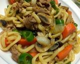 簡単！ラーメンスープで焼肉うどん！作り方9写真