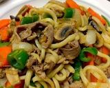 簡単！ラーメンスープで焼肉うどん！作り方10写真