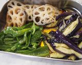 ★15分完結★野菜素揚げXめんつゆ作り方3写真