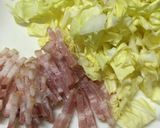 春キャベツとベーコンのミルクスープ作り方1写真