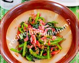 春菊と小えびの胡麻味噌和え♪作り方5写真