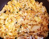 お一人様ランチ♡キムチとしそのチャーハン作り方3写真