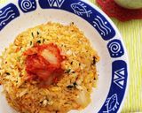 お一人様ランチ♡キムチとしそのチャーハン作り方4写真