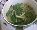 簡単ランチに 小松菜と 卵の 味噌煮込み作り方3写真