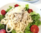 マスタードマヨの豚しゃぶうどん作り方4写真