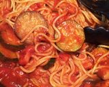 茄子とズッキーニのベーコントマトパスタ。作り方7写真