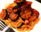 茄子とズッキーニのベーコントマトパスタ。作り方8写真