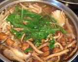 鶏ときのこの味噌汁（蒟蒻とごぼう、水菜）作り方6写真