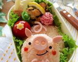 キャラ弁＊簡単♪ぶたちゃんおにぎり弁当作り方4写真