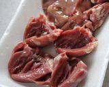 節約＊甘辛うま！鶏レバーとハツの照り焼き作り方1写真