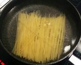 酒盗とブロッコリーとみょうがのパスタ作り方3写真