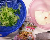 セロリと豆苗とミックスビーンズ白和え作り方3写真